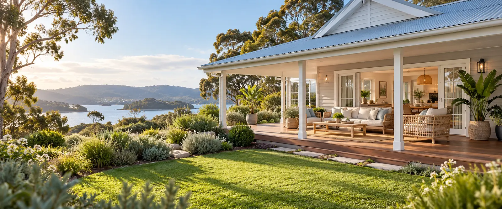 Guest house with a deck and water views – accommodation insurance by Shielded Insurance