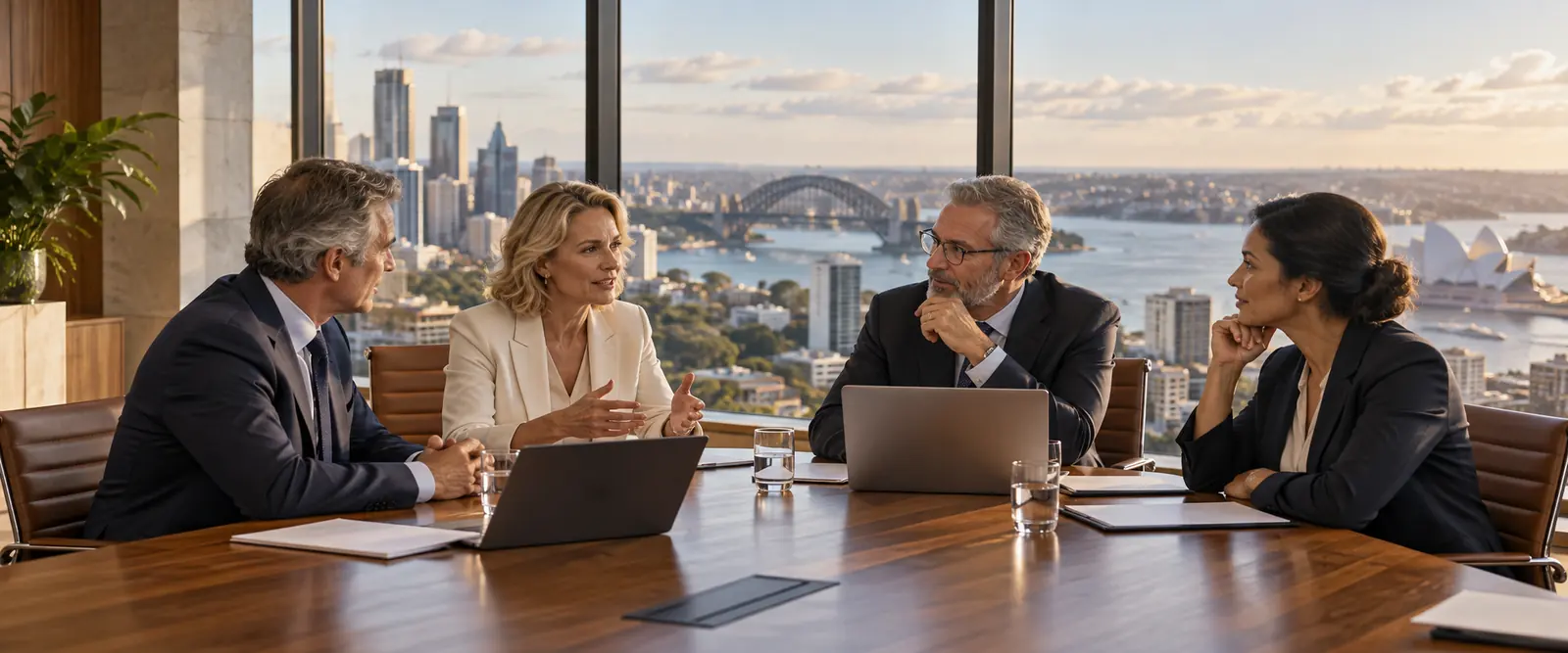 Company directors meeting in a boardroom – directors and officers insurance by Shielded Insurance